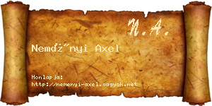 Neményi Axel névjegykártya